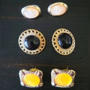 3 Vintage Costume 80's Earring Sets For $9